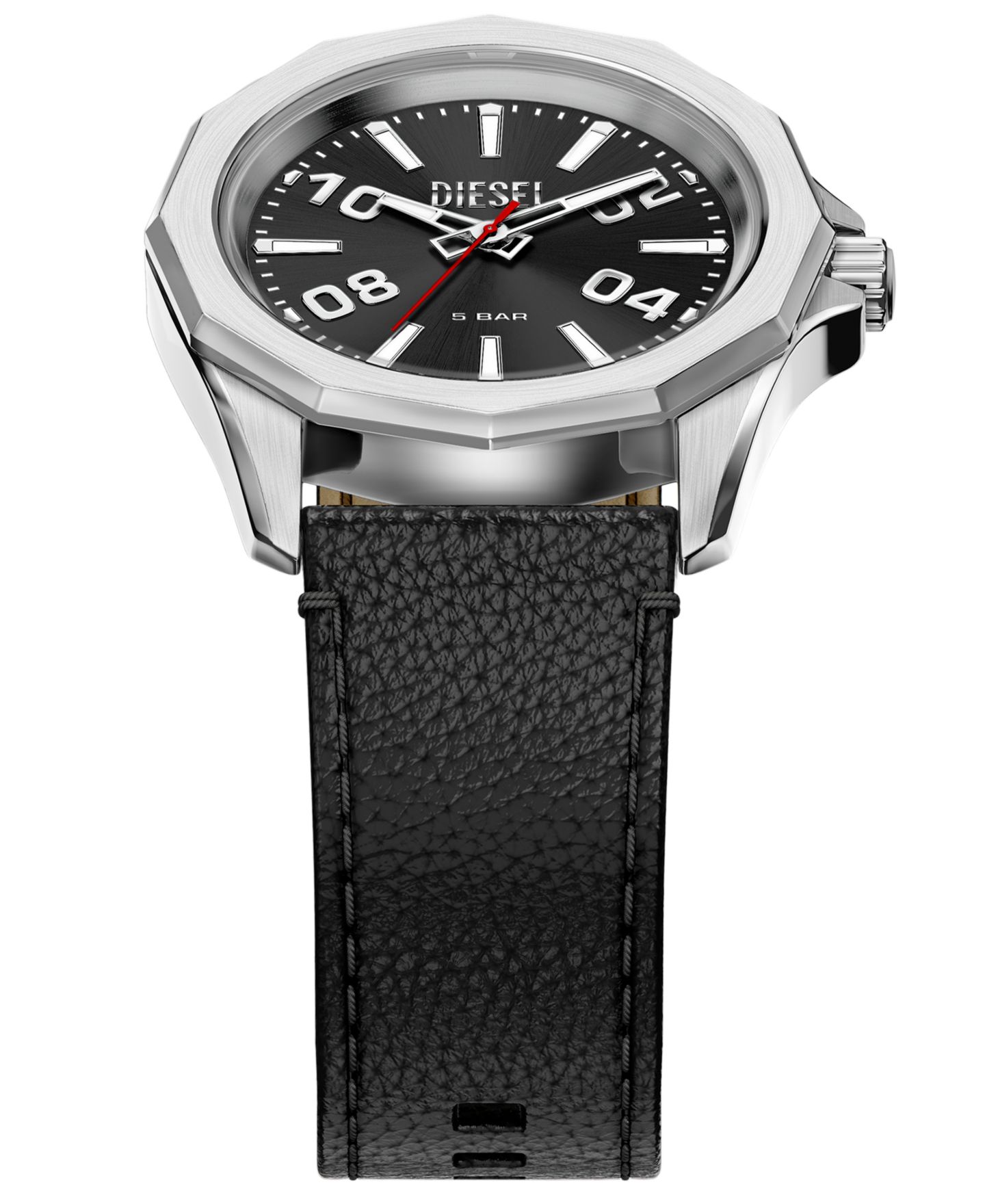 Мужские часы Diesel Quartz Stinger 3H Black Leather 44mm — фото 5