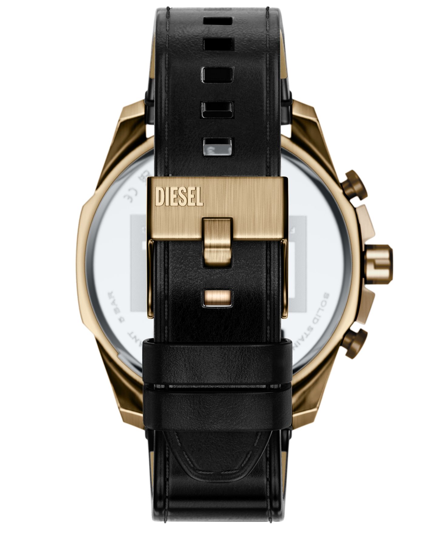 Мужские часы Diesel Mega Chief Slim Chronograph Blue Dial Black Leather 48mm — фото 2
