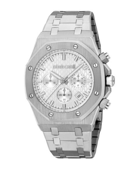 Мужские часы Roberto Cavalli Quartz Chronograph Stainless Steel Bracelet Watch, 42mm, цвет: Серебряный