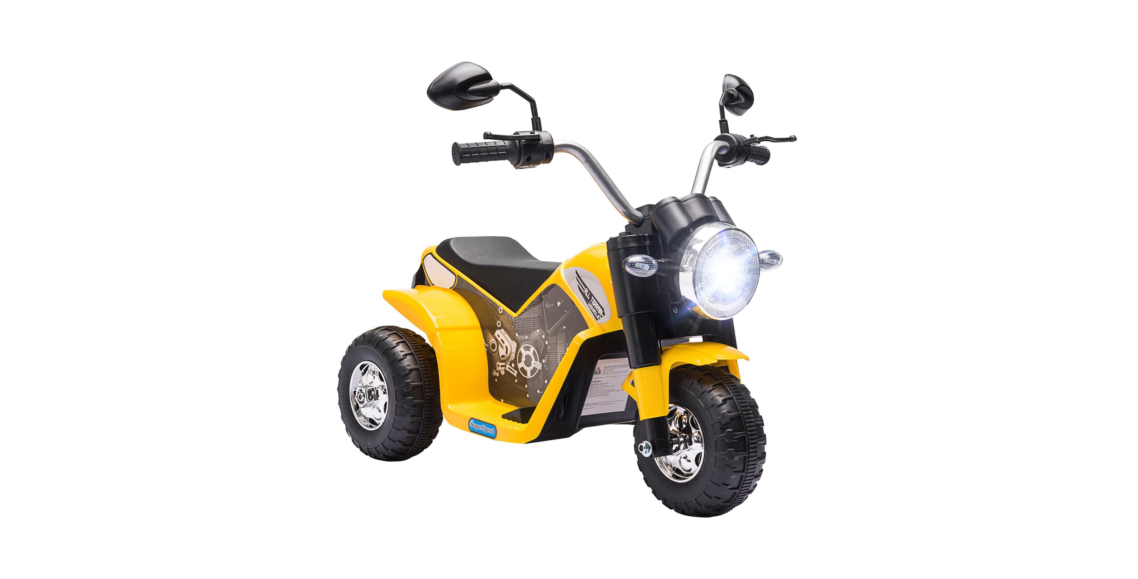 Glintex 6V 3-Wheel Kids Electric Motorcycle with Rearview Mirrors and Headlights, 18-36 Months