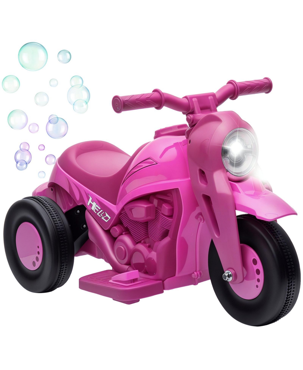 Glintex 6V 3-Wheel Kids Ride-On Motorcycle with Bubble Function, Led Headlight and Music