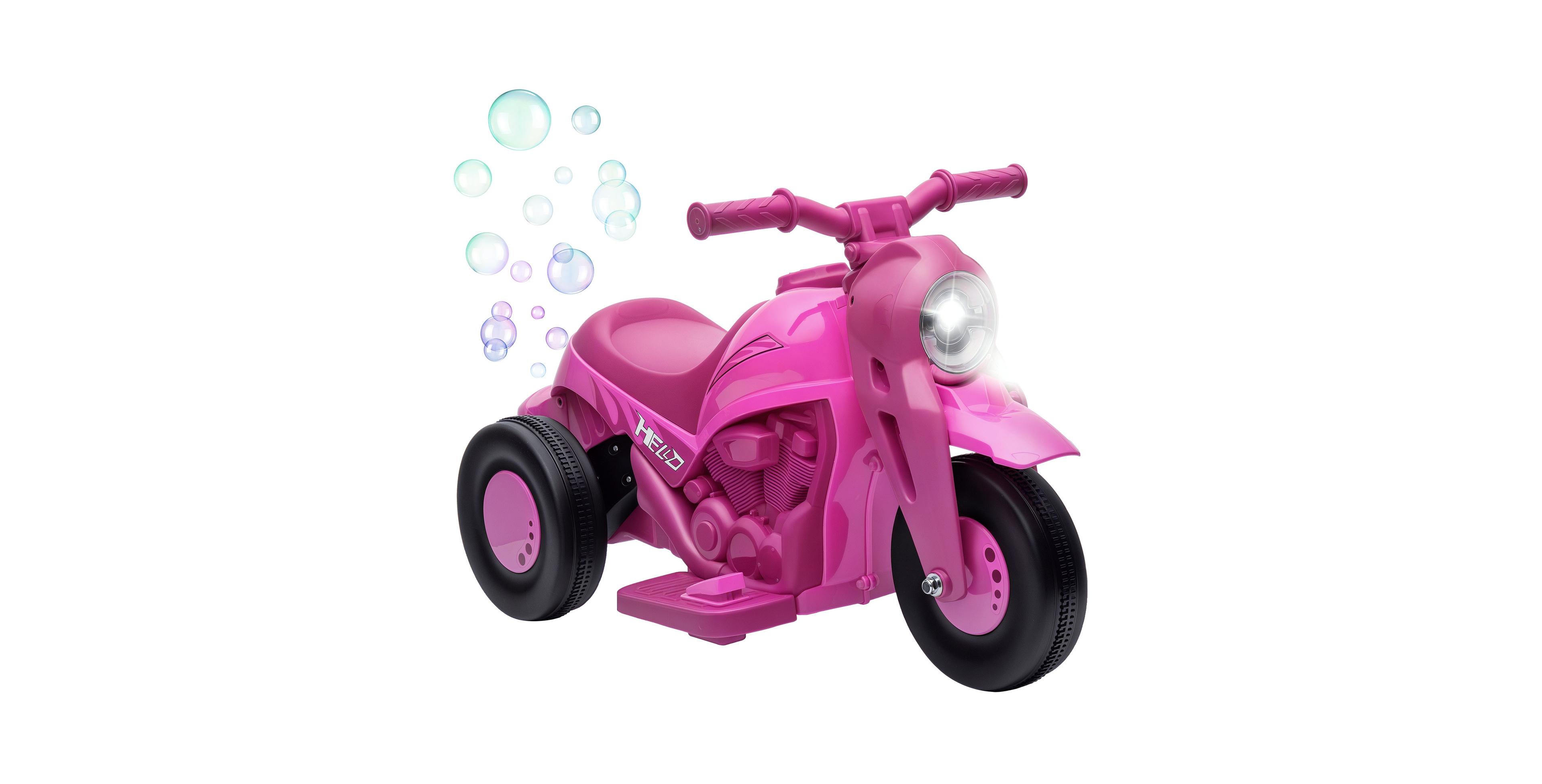 Glintex 6V 3-Wheel Kids Ride-On Motorcycle with Bubble Function, Led Headlight and Music