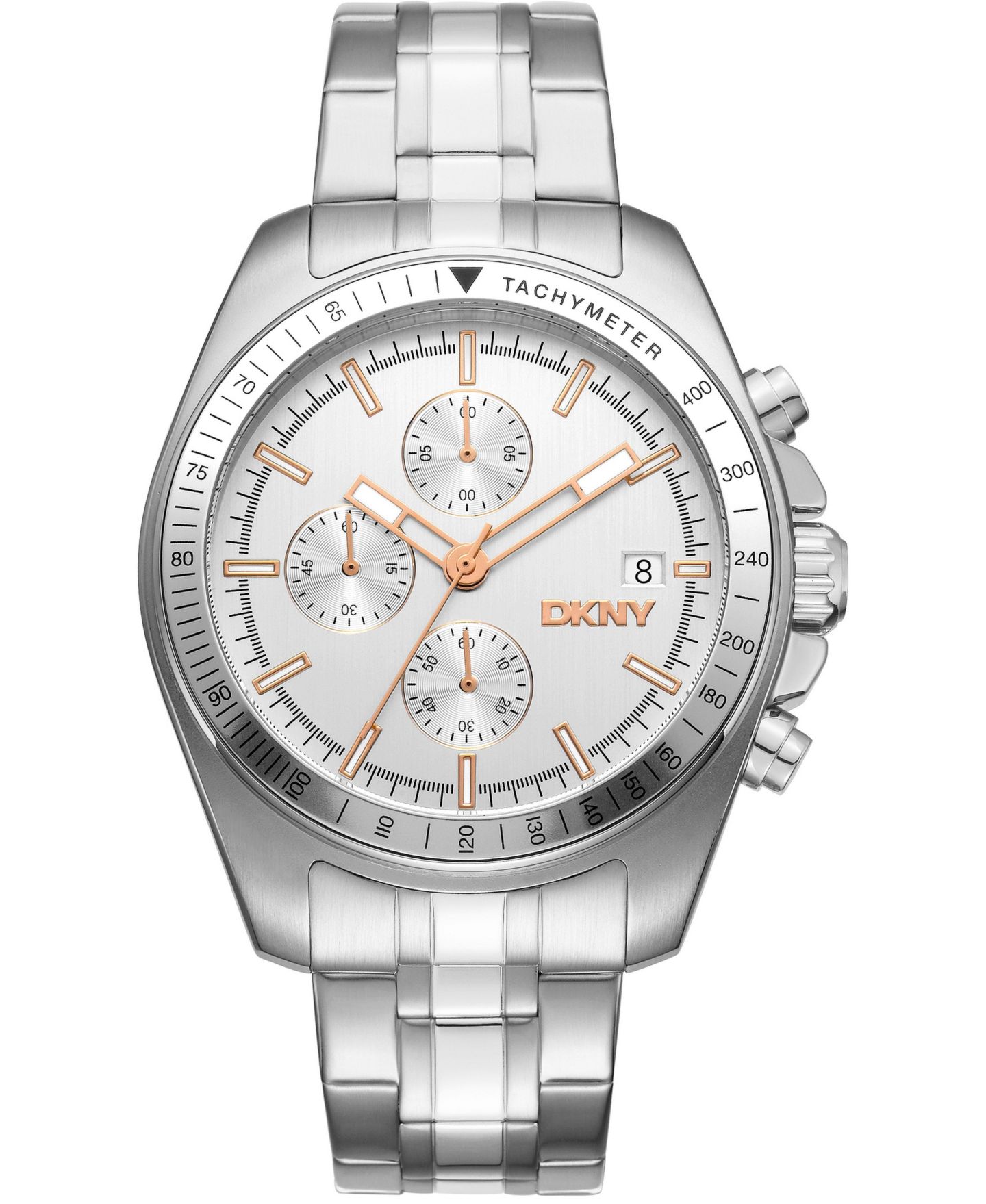 Мужские часы DKNY Quartz Central Park Chrono Stainless Steel Bracelet Watch, 42mm, цвет: Серебряный — фото 1