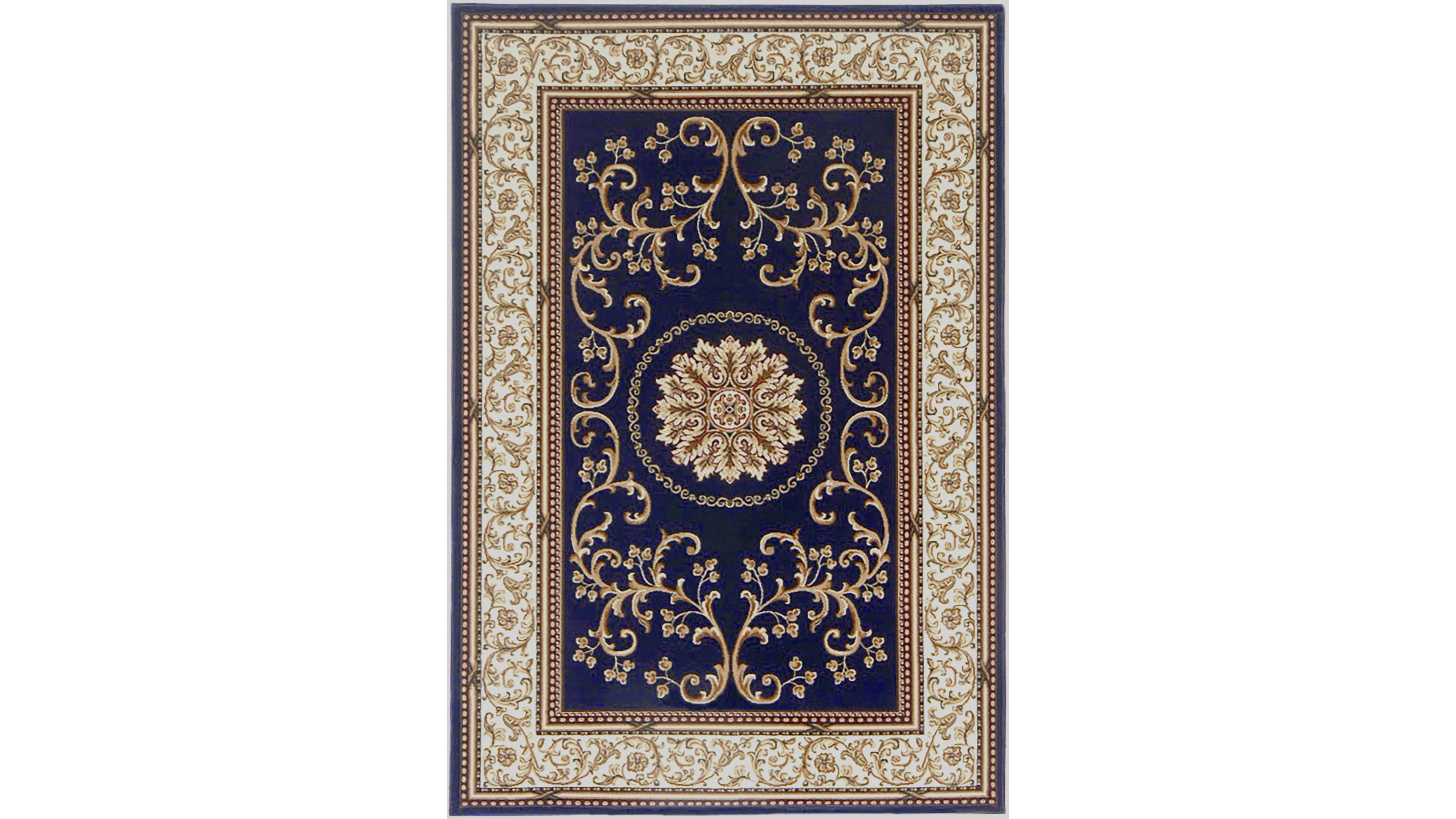Closeout! Km Home 1419/1341/Navy Navelli Blue 5'5" x 8'3" Area Rug