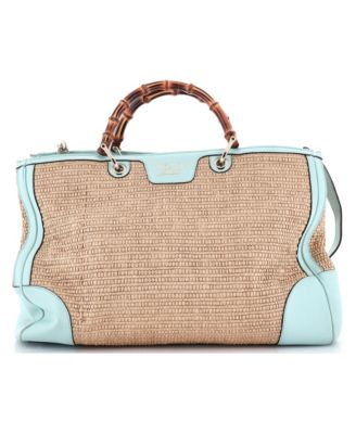 Large Bamboo Shopper Tote Straw