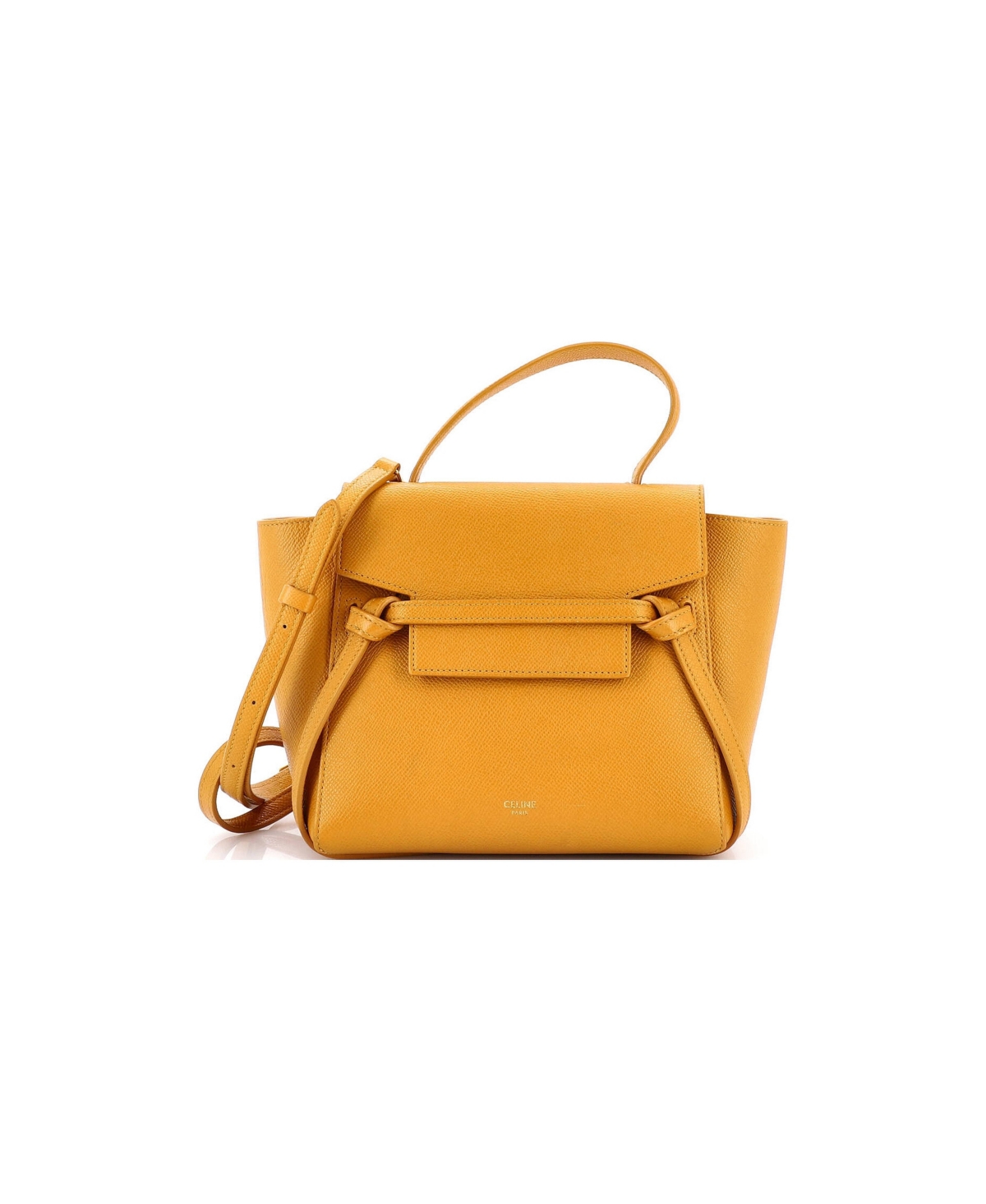 Pre-Owned Celine Nano Belt Bag Textured Leather - Yellow