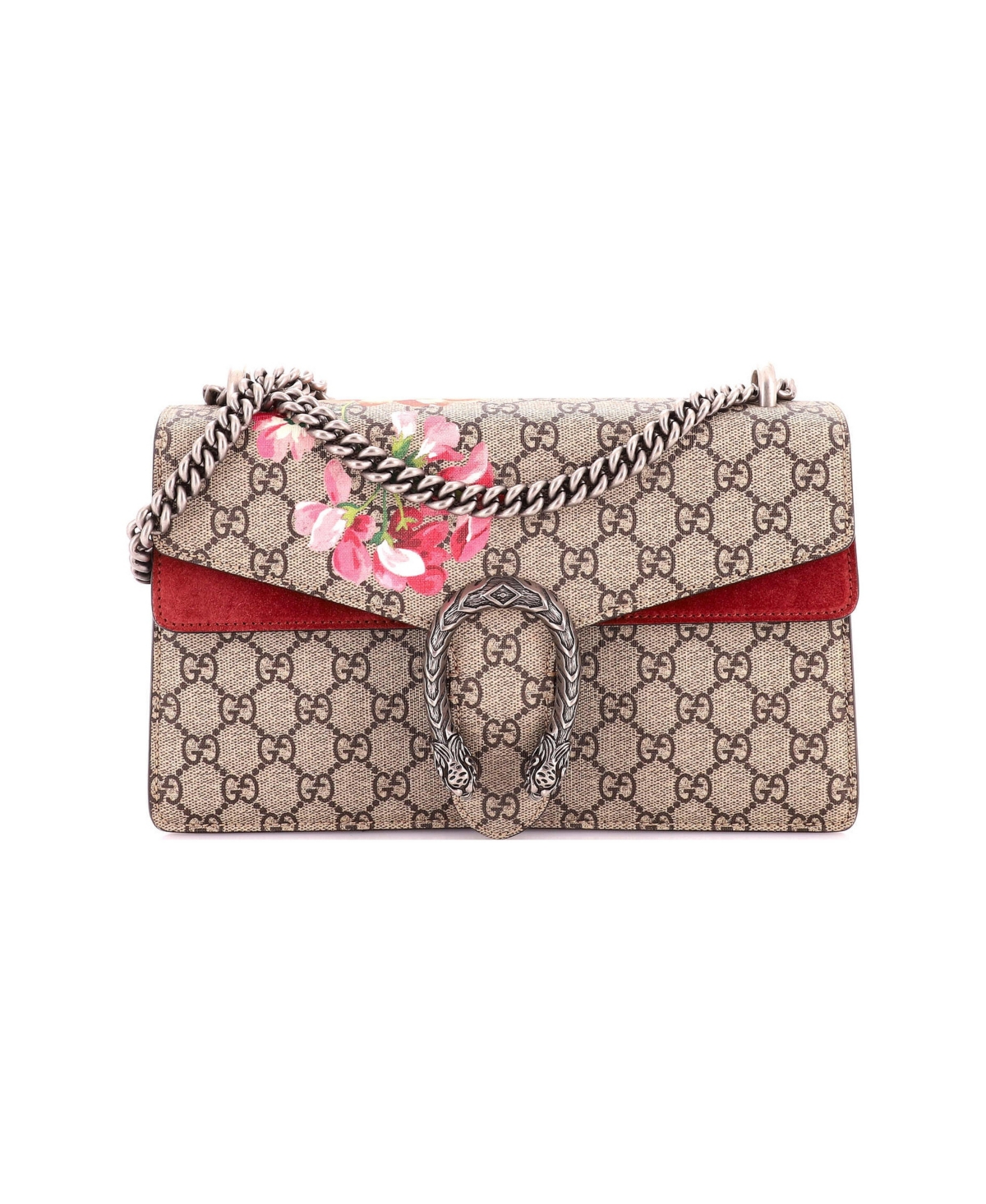 Pre-Owned Gucci Small Dionysus Bag Blooms Print Gg Coated Canvas - Brown