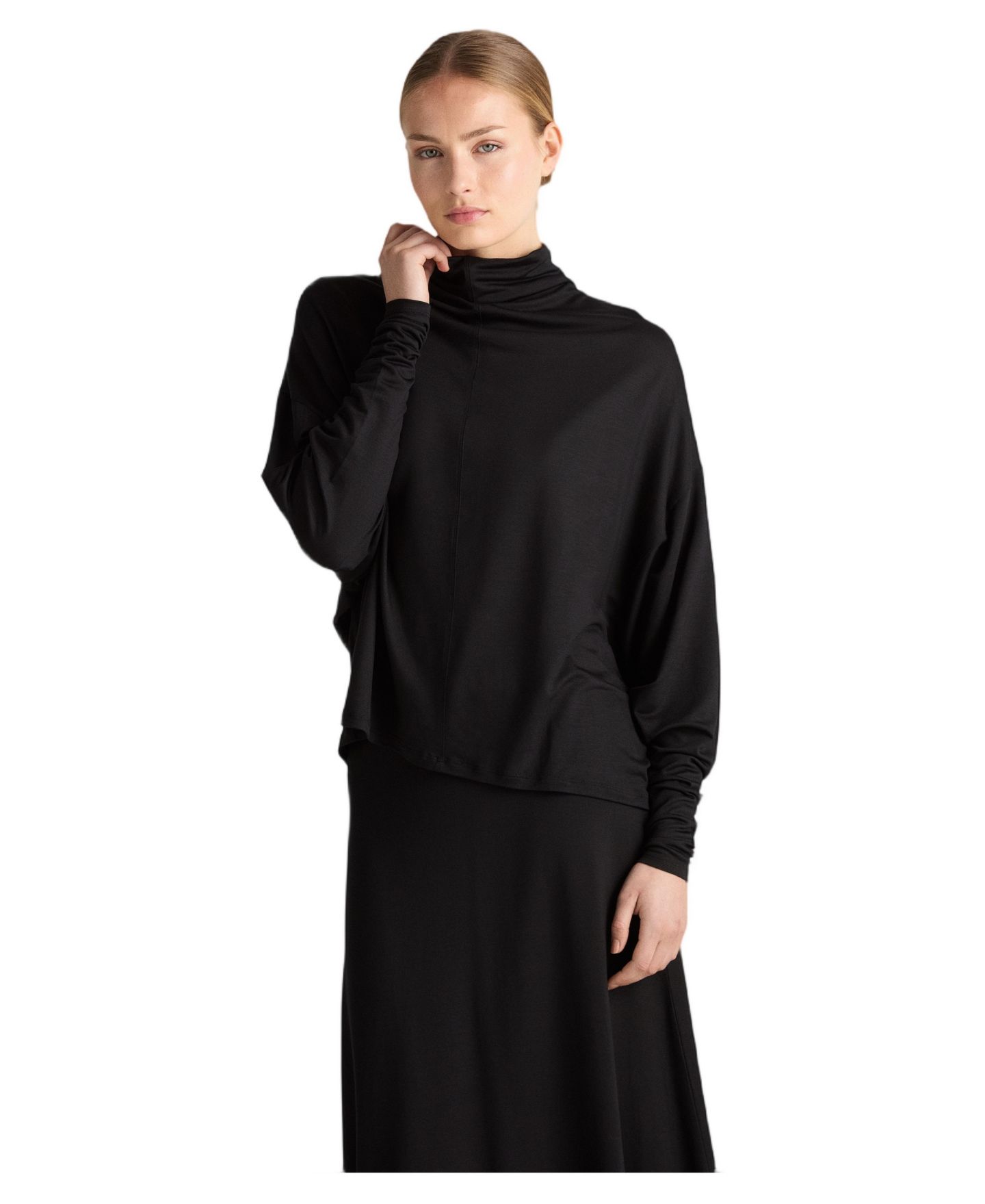 Женский топ Residus Griet Cowl Neck Batwing Sleeve, цвет: Чёрный — фото 1
