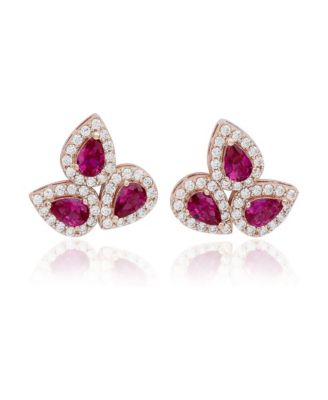Suzy Levian Sterling Silver Pear Shape Cubic Zirconia Earrings