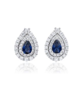 Suzy Levian Sterling Silver Pear Shape Cubic Zirconia Earrings
