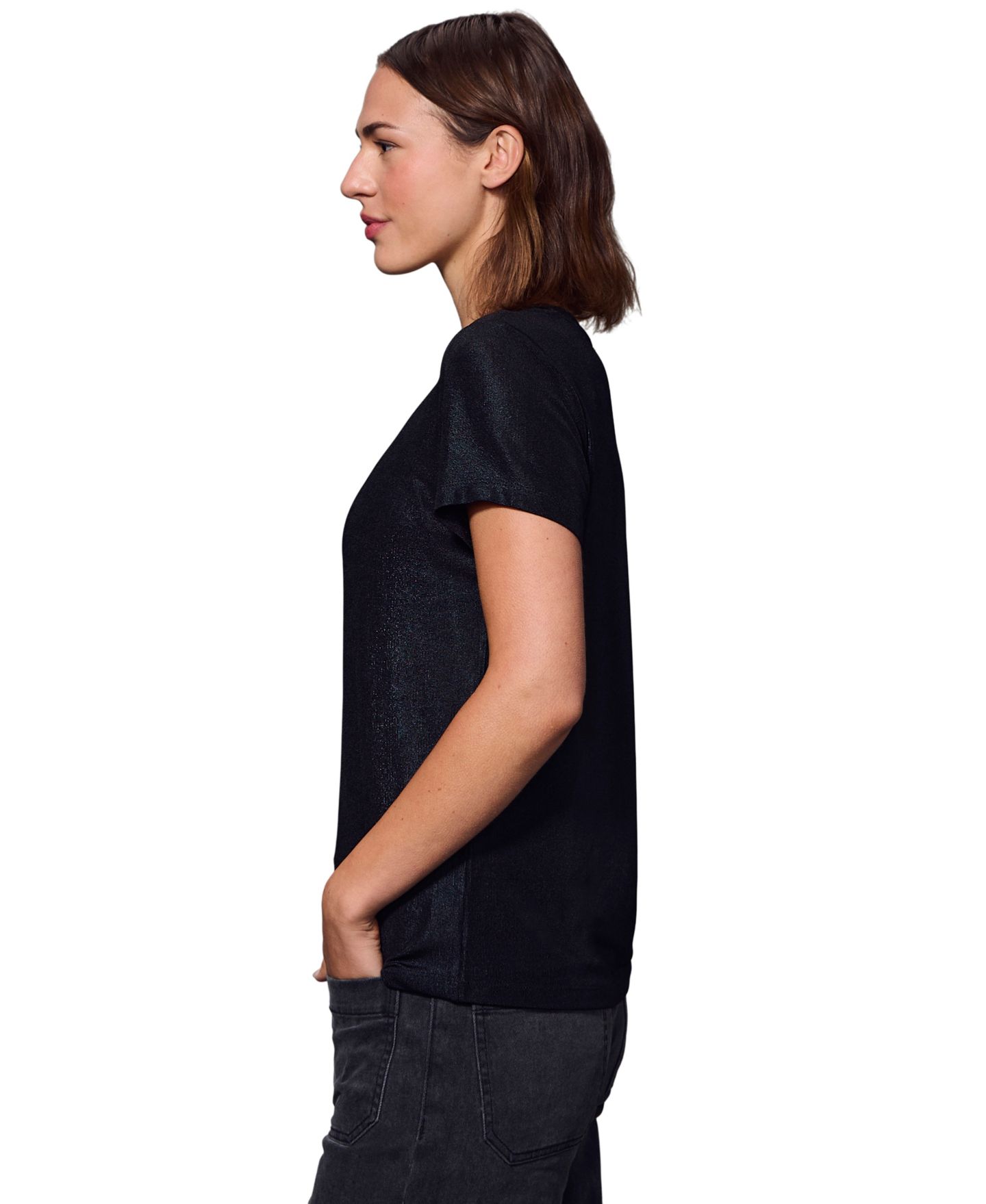 Женская футболка Sanctuary Shine Short-Sleeve Crewneck, цвет: Чёрный — фото 3