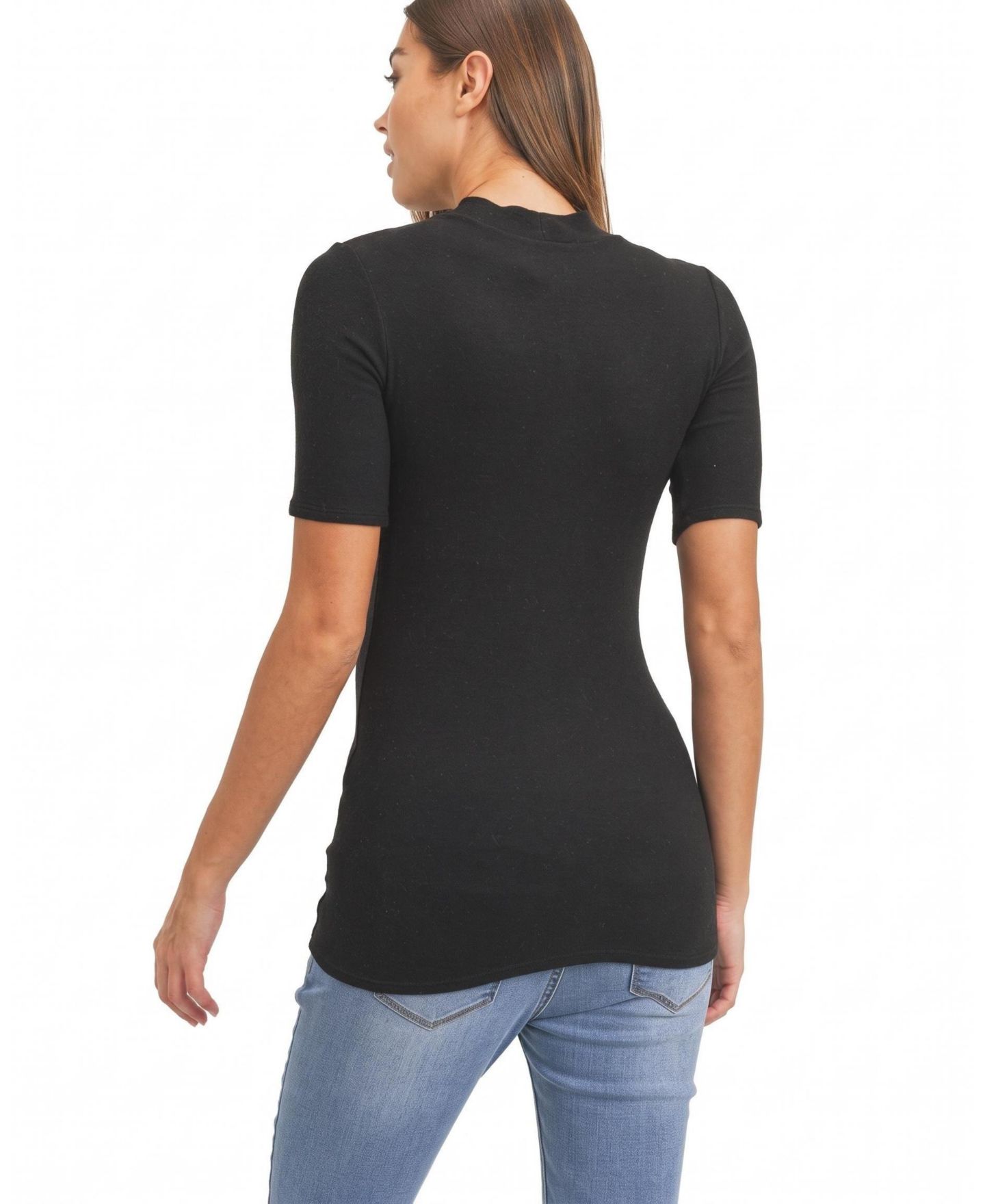 Женский свитер Hello Miz Maternity Brushed Hacci Mock-Neck, цвет: Чёрный — фото 3