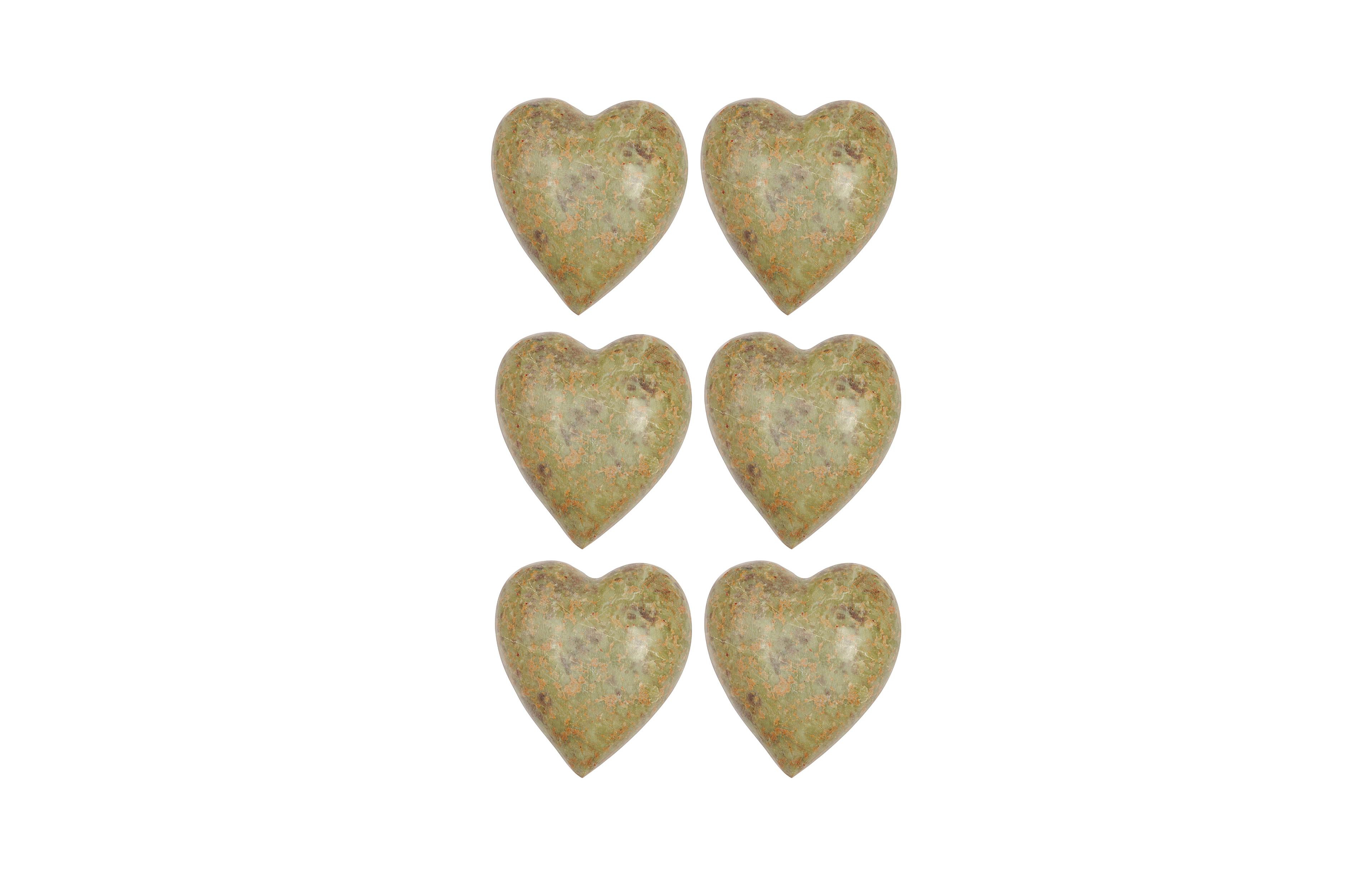 Storied Home 6-Piece Soapstone Decorative Heart Figurines