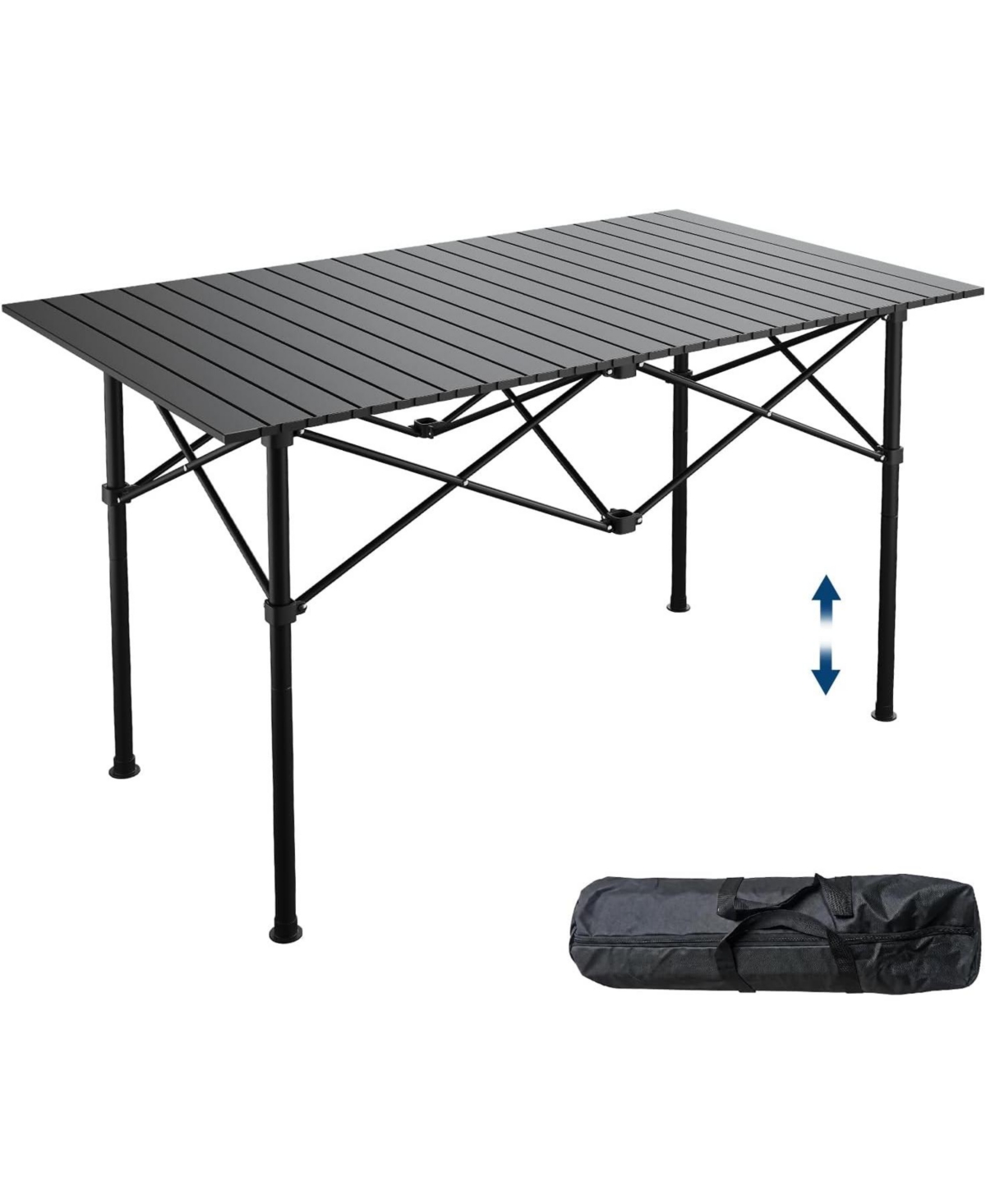 gaomon Lightweight Aluminum Roll-Up Camping Table with Carrying Bag, Portable Design for Outdoor, Camping, Beach, Bbq, Patio, and Picnic