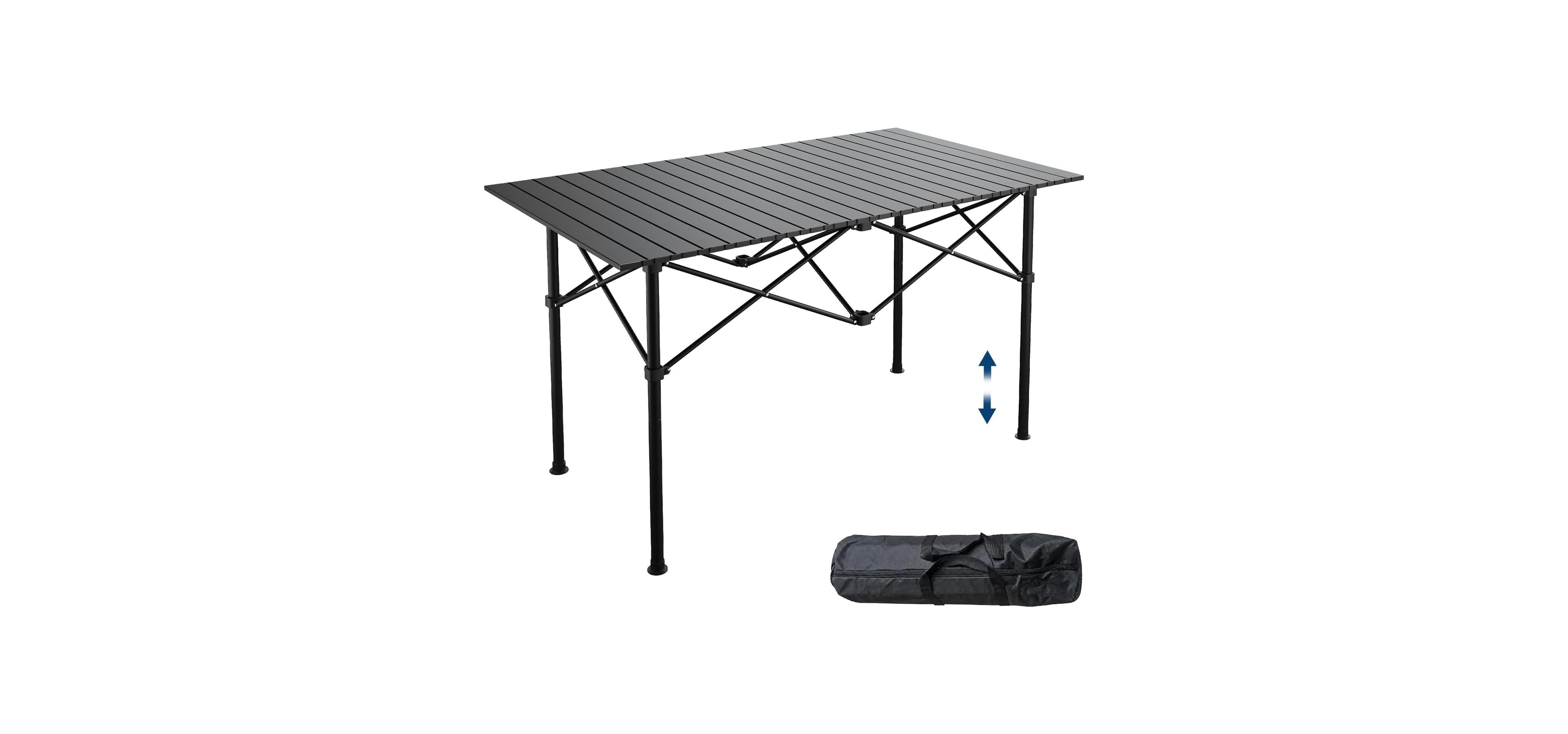 gaomon Lightweight Aluminum Roll-Up Camping Table with Carrying Bag, Portable Design for Outdoor, Camping, Beach, Bbq, Patio, and Picnic