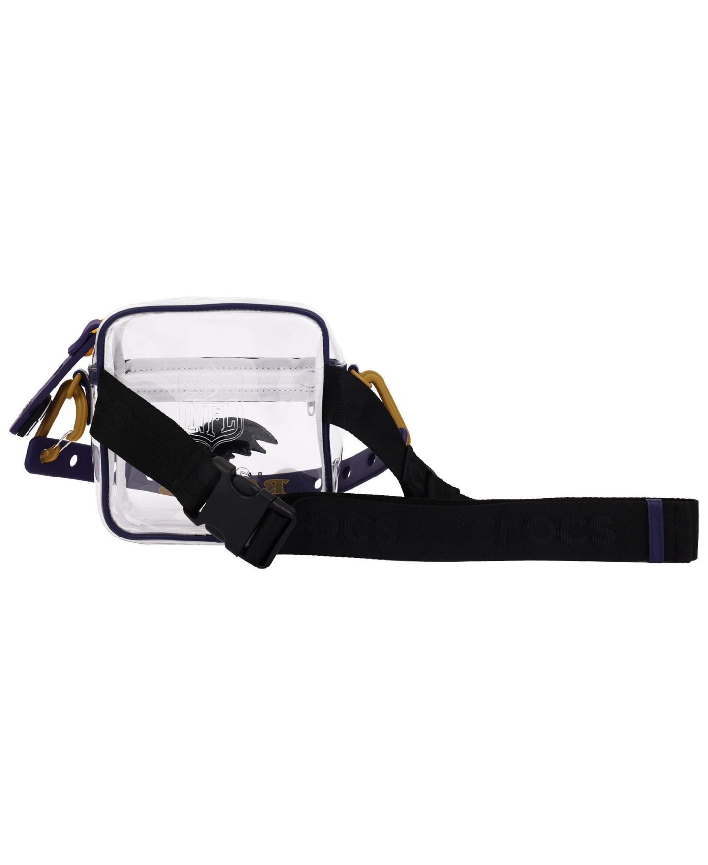 Мужская сумка Crocs Baltimore Ravens Clear Crossbody Stadium, цвет: Фиолетовый / Жёлтый — фото 3