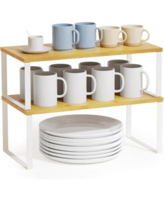 2-Pack Kitchen Cabinet Shelf Racks, Expandable Spice Rack for Pantry and Cupboard Storage