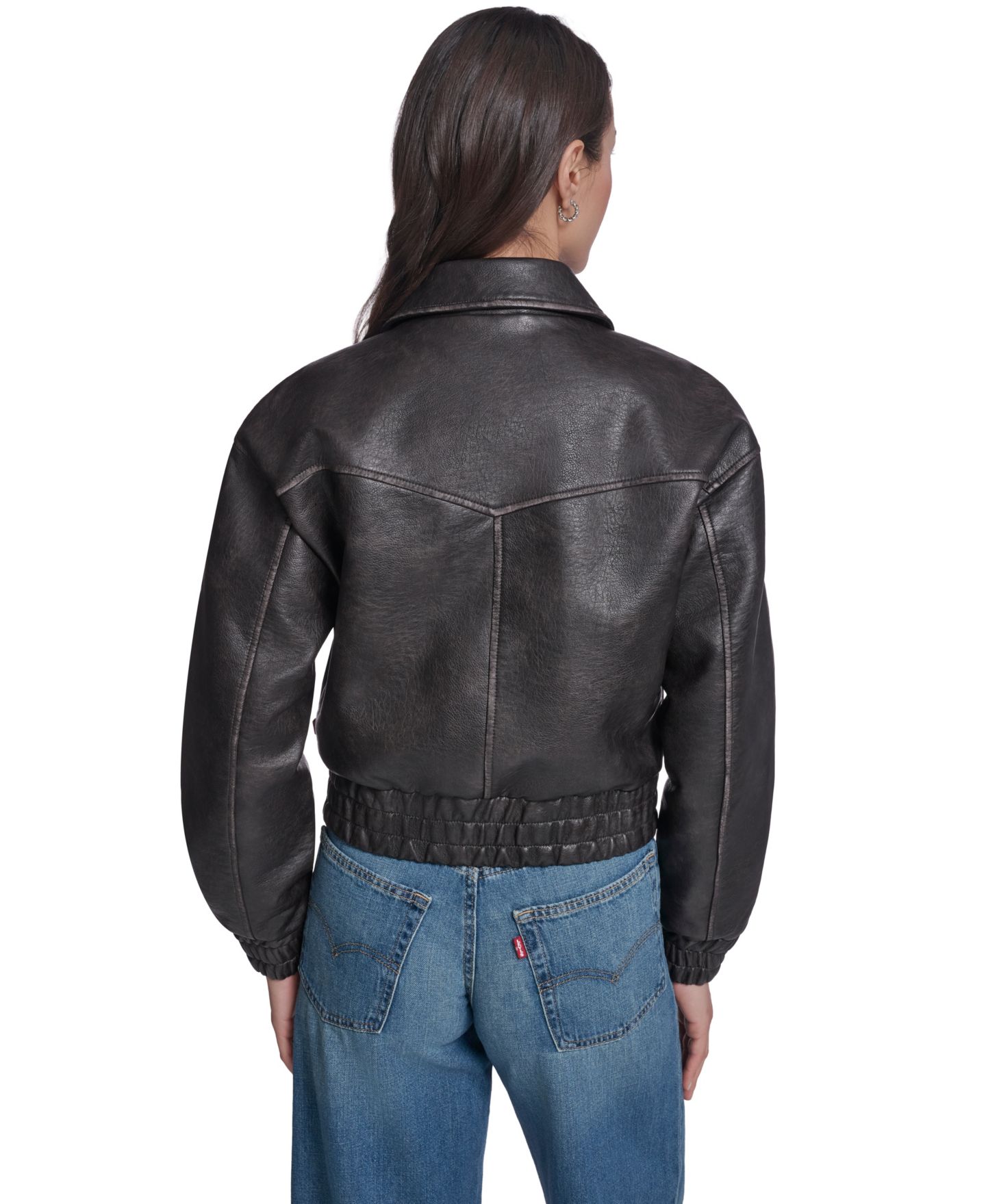 Женская куртка Levi's Bomber Faux Leather, цвет: Чёрный — фото 5