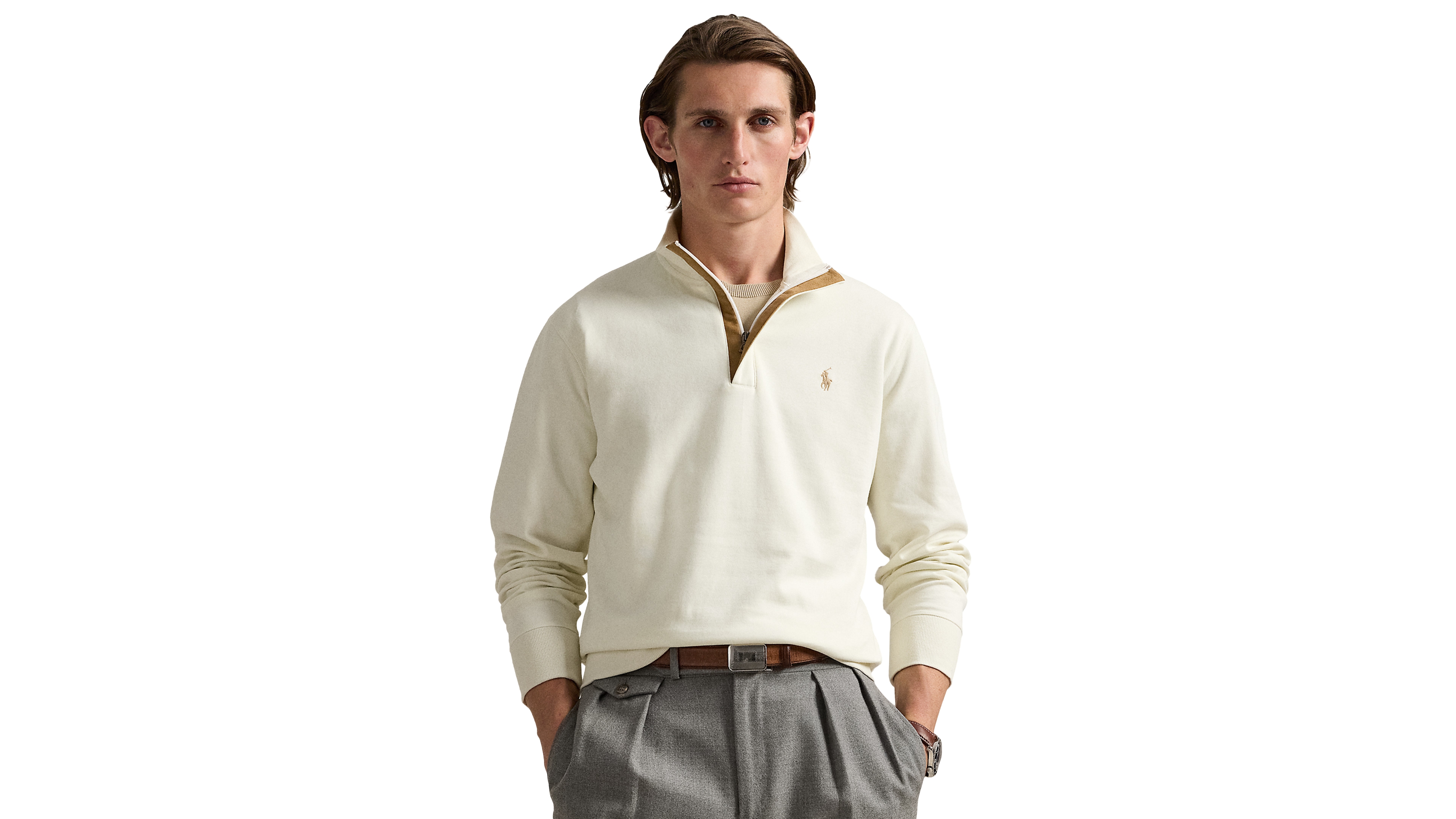 Polo Ralph Lauren Men's Luxury Jersey Quarter-Zip Pullover Sweater