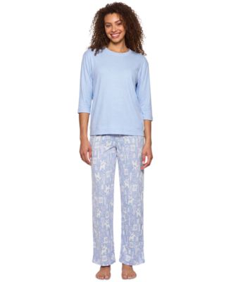 Women's Brushed Loose Knit 3/4-Sleeve Top and Pants, 2-Piece Set