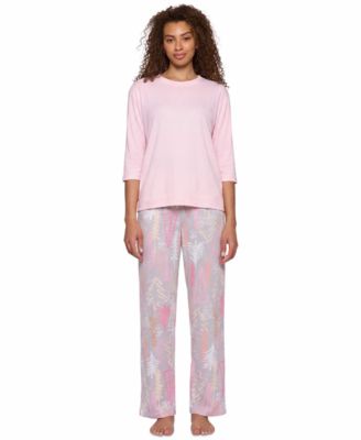 Women's Brushed Loose Knit 3/4-Sleeve Top and Pants, 2-Piece Set