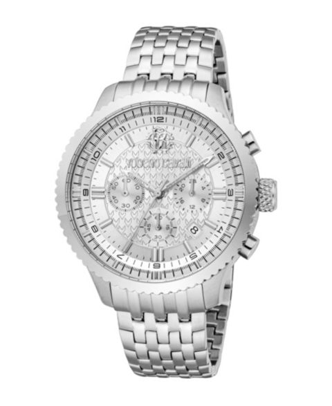 Мужские часы Roberto Cavalli Quartz Silver Stainless Steel Bracelet Watch, цвет: Серебряный