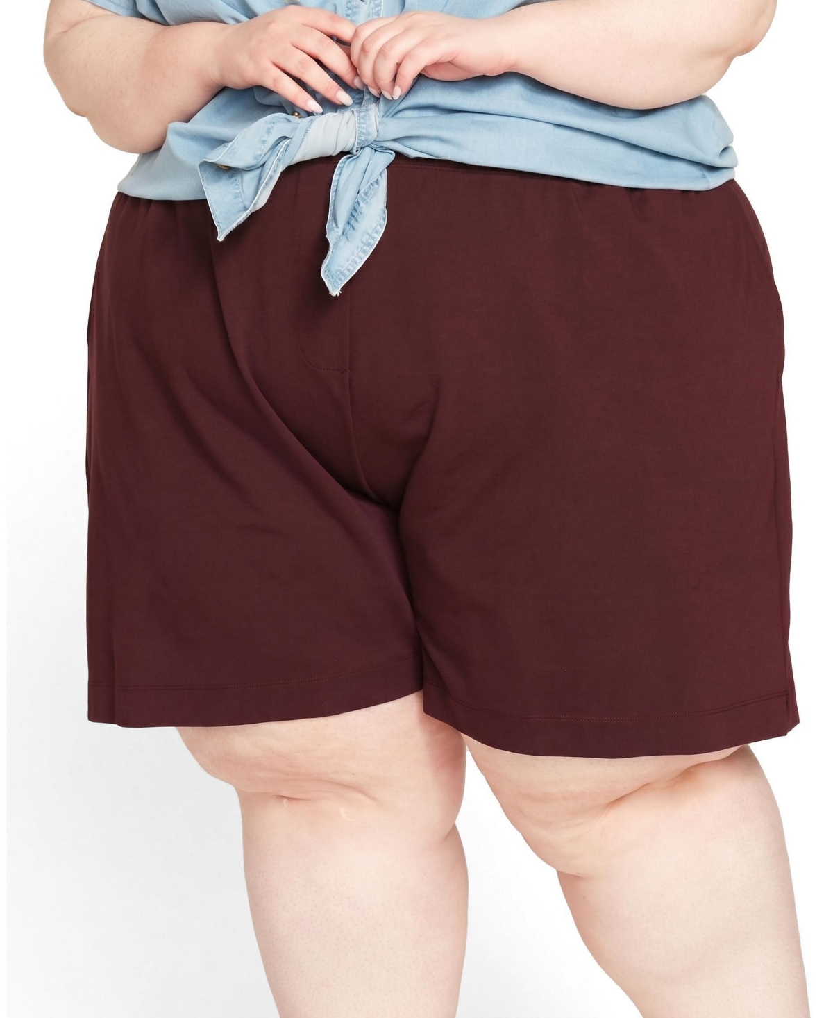 Universal Standard Plus Size Hayes Pull-On French Terry Relaxed Sweatshorts, 5" Inseam - Red