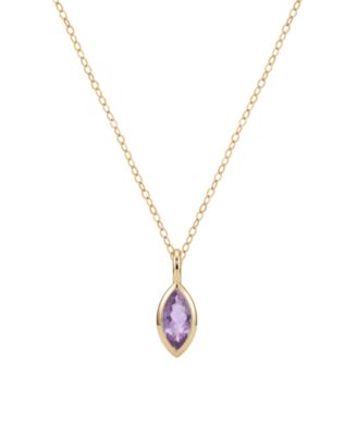 Rose de France Amethyst Marquise Cut Bezel Pendant Necklace (1/3 ct. t.w.) in 14k Gold