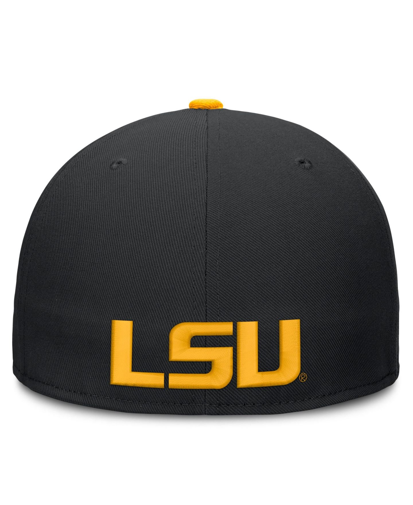 Мужская кепка Nike Black LSU Tigers Dri-FIT Primetime Script Fitted Hat — фото 2
