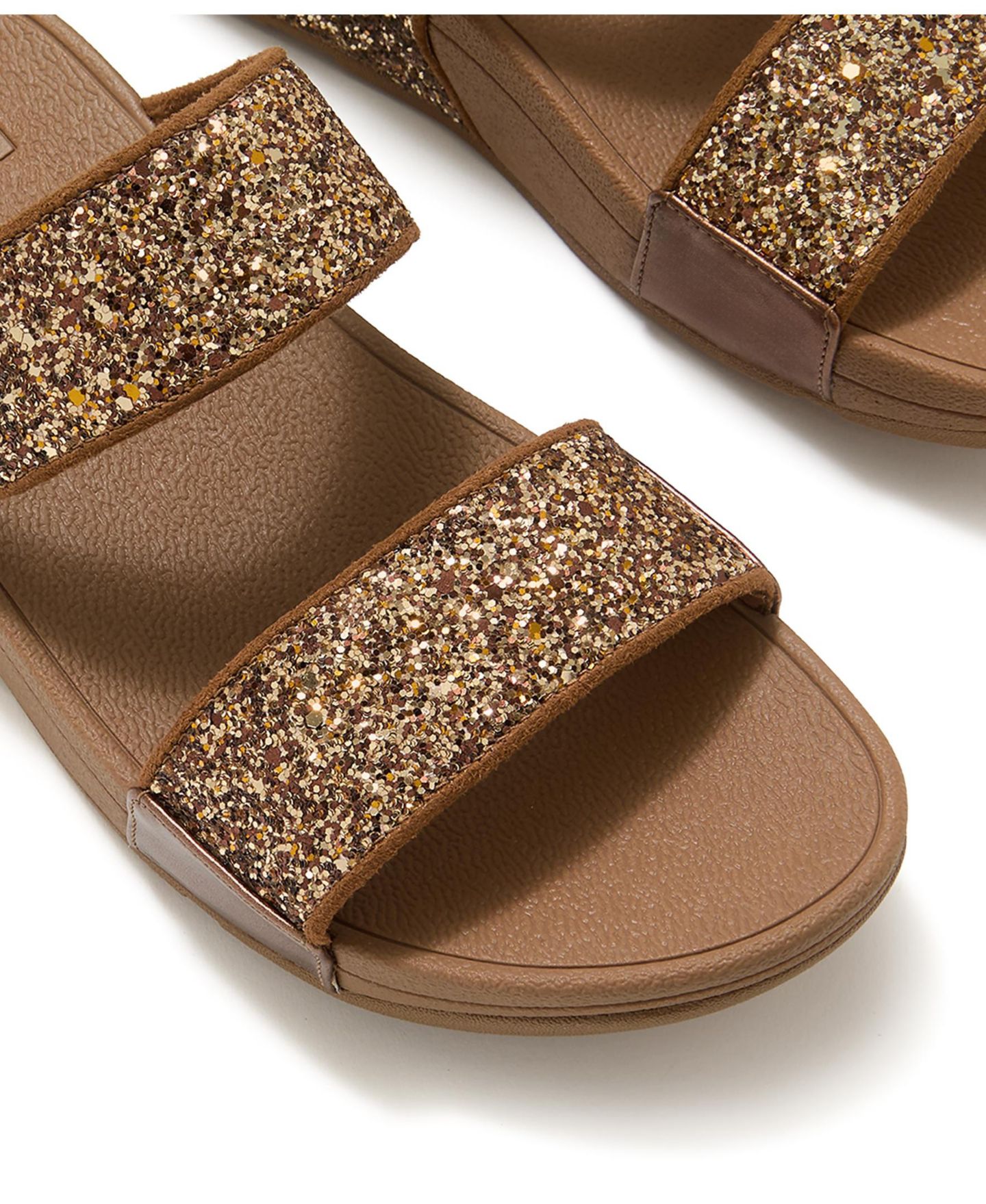 Женские сандалии FitFlop Lulu Multi-Tonal Glitter Wedge, цвет: Чёрный разноцветный — фото 11