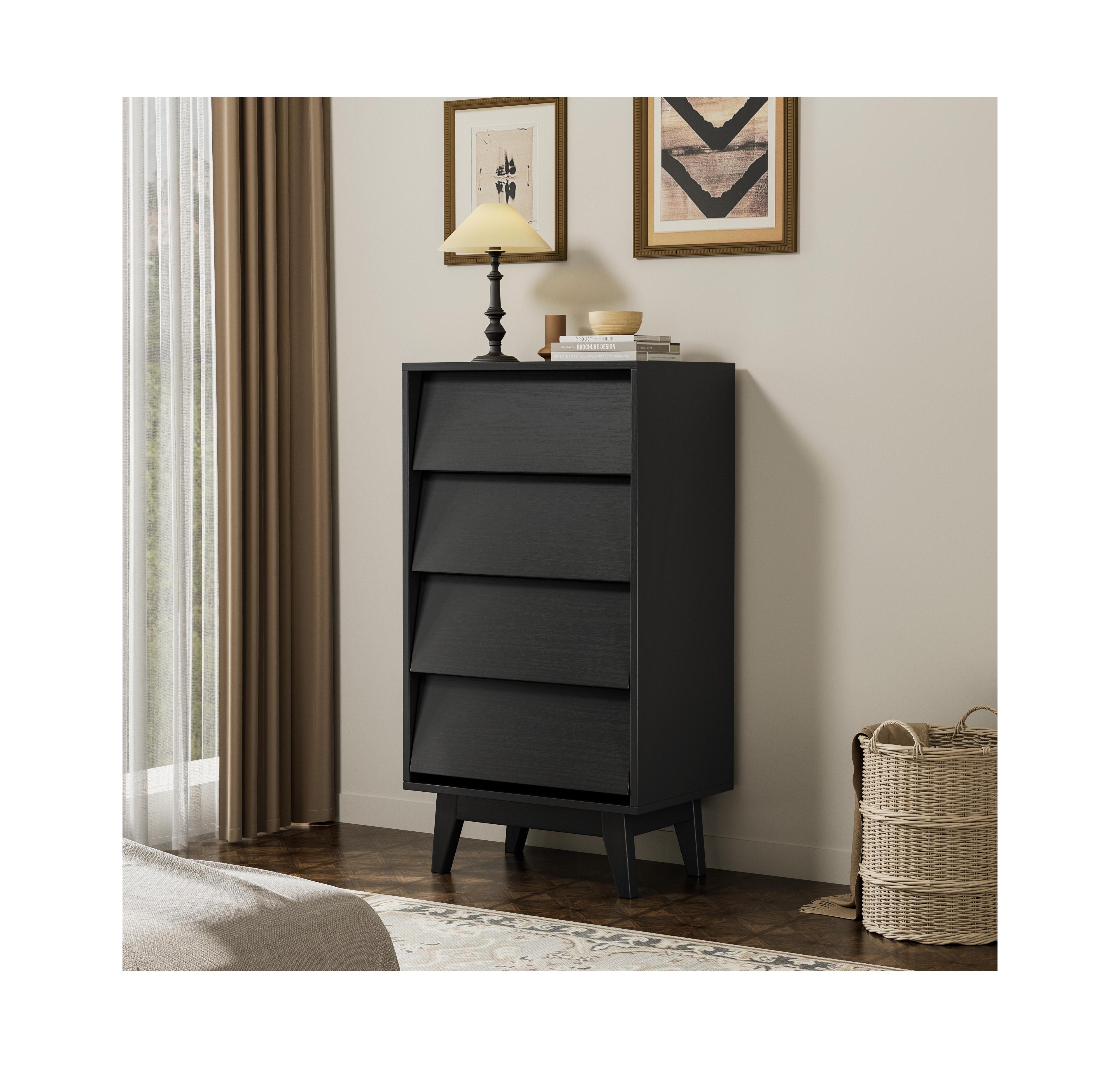 Boyel Living 4 Drawer Double Dresser Features Vintage-style and Bevel Design