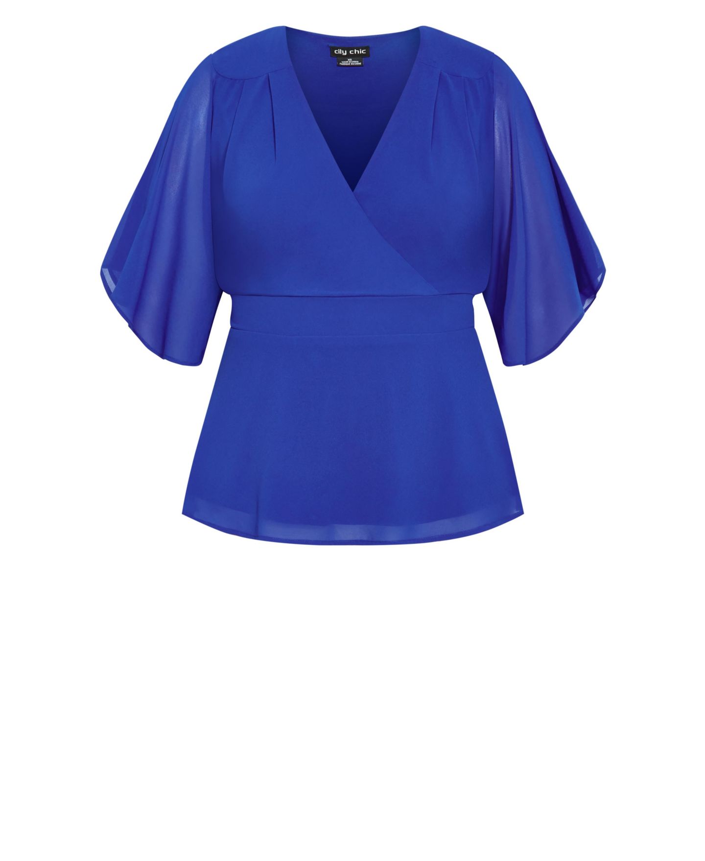 Женский топ CITY CHIC Elegant Wrap, цвет: Синий — фото 4