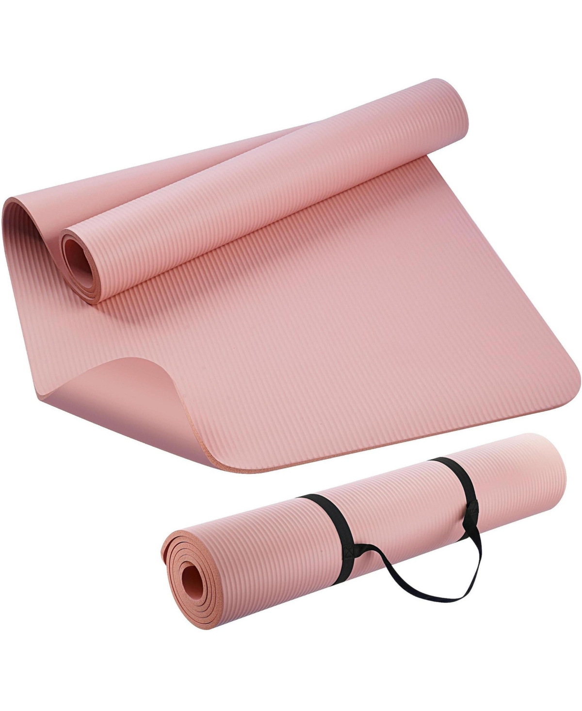 Sportneer Extra Thick Nbr Yoga Mat Non Slip Large Fitness Mat For Pilates Stretching Meditation - Sakura pink