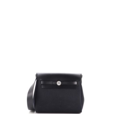 Pre-Owned HERMES 20 Herbag Zip Toile and Leather