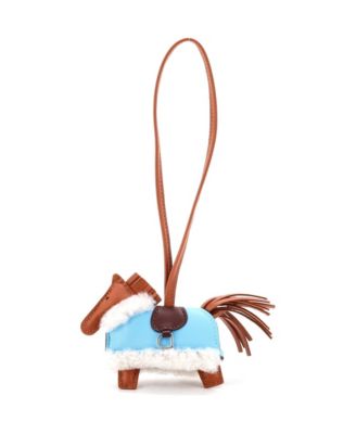 Pre-Owned Herm&eacute;s Rodeo Horse-Shaped Plush Shearling-Style Trim Bag Charm