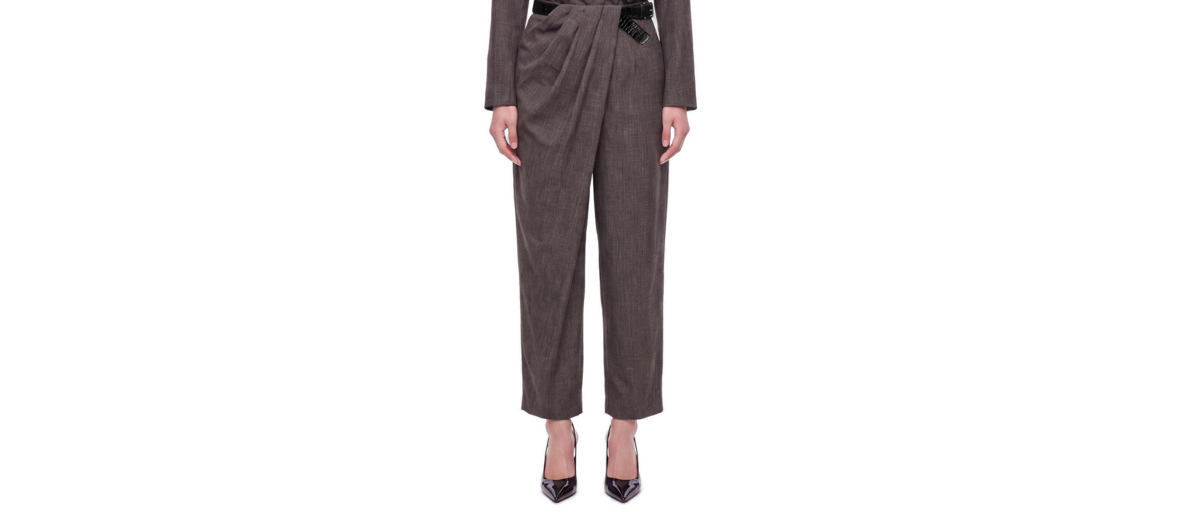 Nocturne Women's Draped Wrap Front Wide-Leg Trousers