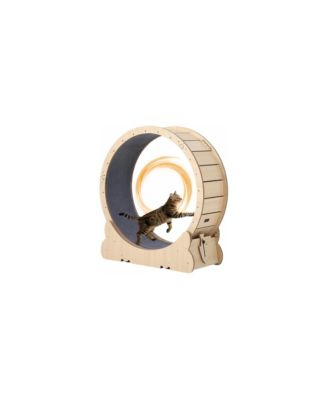 Large Cat Exercise Wheel, 39.4 in Indoor Running Treadmill with Safety Lock, Detachable Carpet Mat and Removable Track