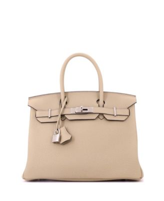 Pre-Owned HERMES Birkin 30 Handbag Brown Togo with Palladium Hardware