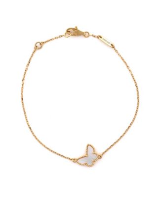Van Cleef & Arpels Sweet Alhambra Butterfly Pearl Bracelet in 18K Yellow Gold