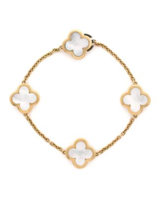 Van Cleef & Arpels Mother-of-Pearl Pure Alhambra 4 Motifs Bracelet in 18K Yellow Gold