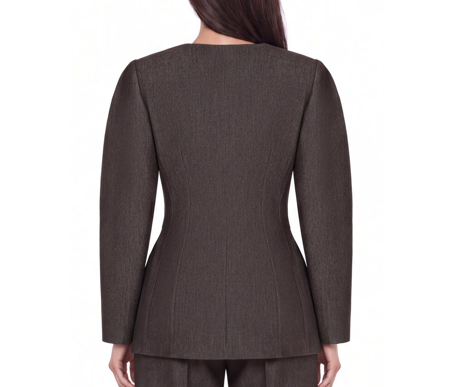 Женская куртка NOCTURNE Croc Effect Belted Collarless, цвет: Коричневый — фото 3