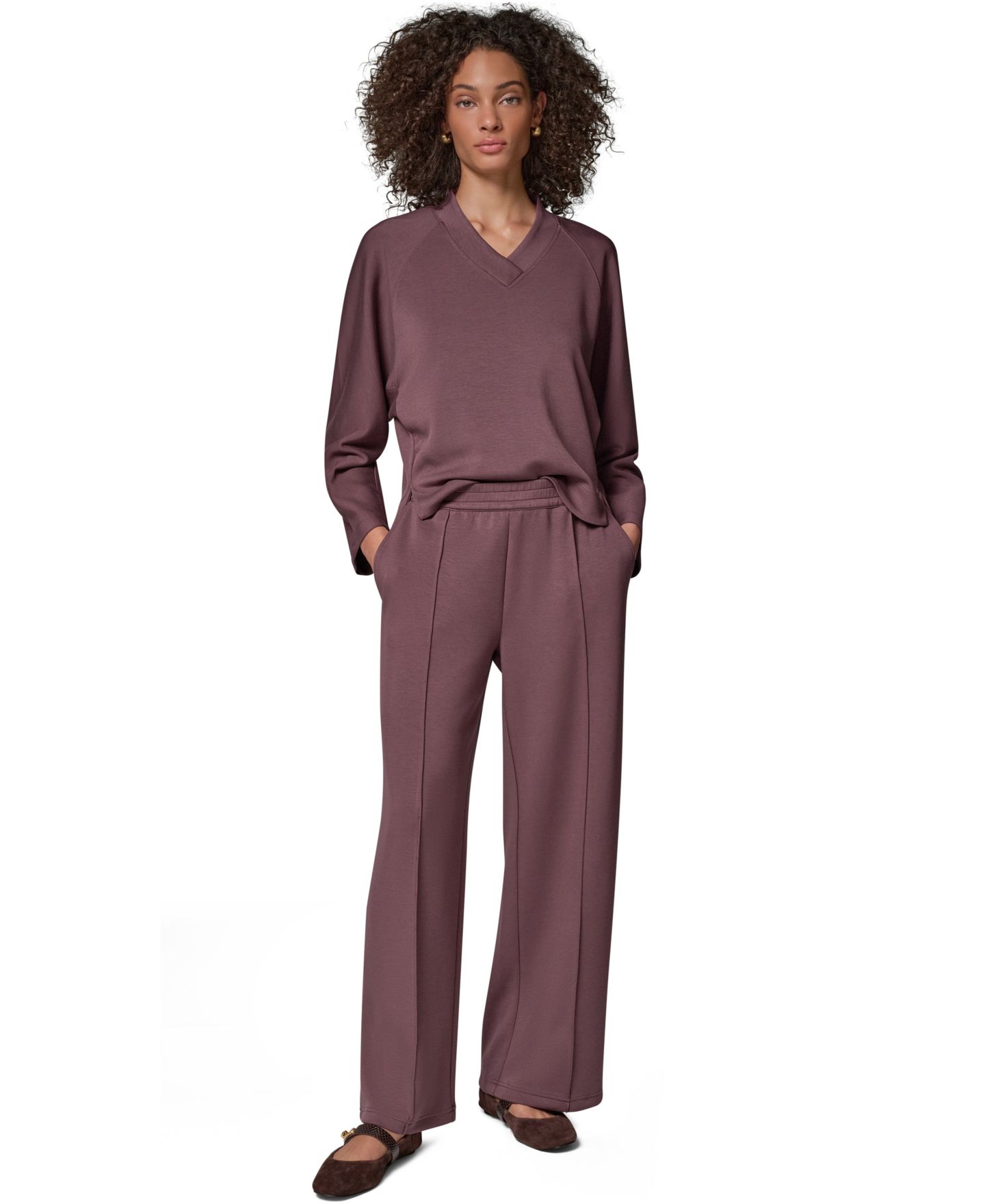 Женские брюки Donna Karan Weekend Jet Setter Mid-Rise Pull-On Wide-Leg, цвет: Розовый серо-коричневый — фото 11