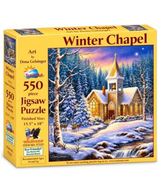 Winter Chapel 550 Piece Jigsaw Puzzle, Ages 15+