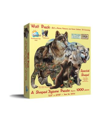 Wolf Pack Special Shape 1000 Piece Jigsaw Puzzle, Ages 15+