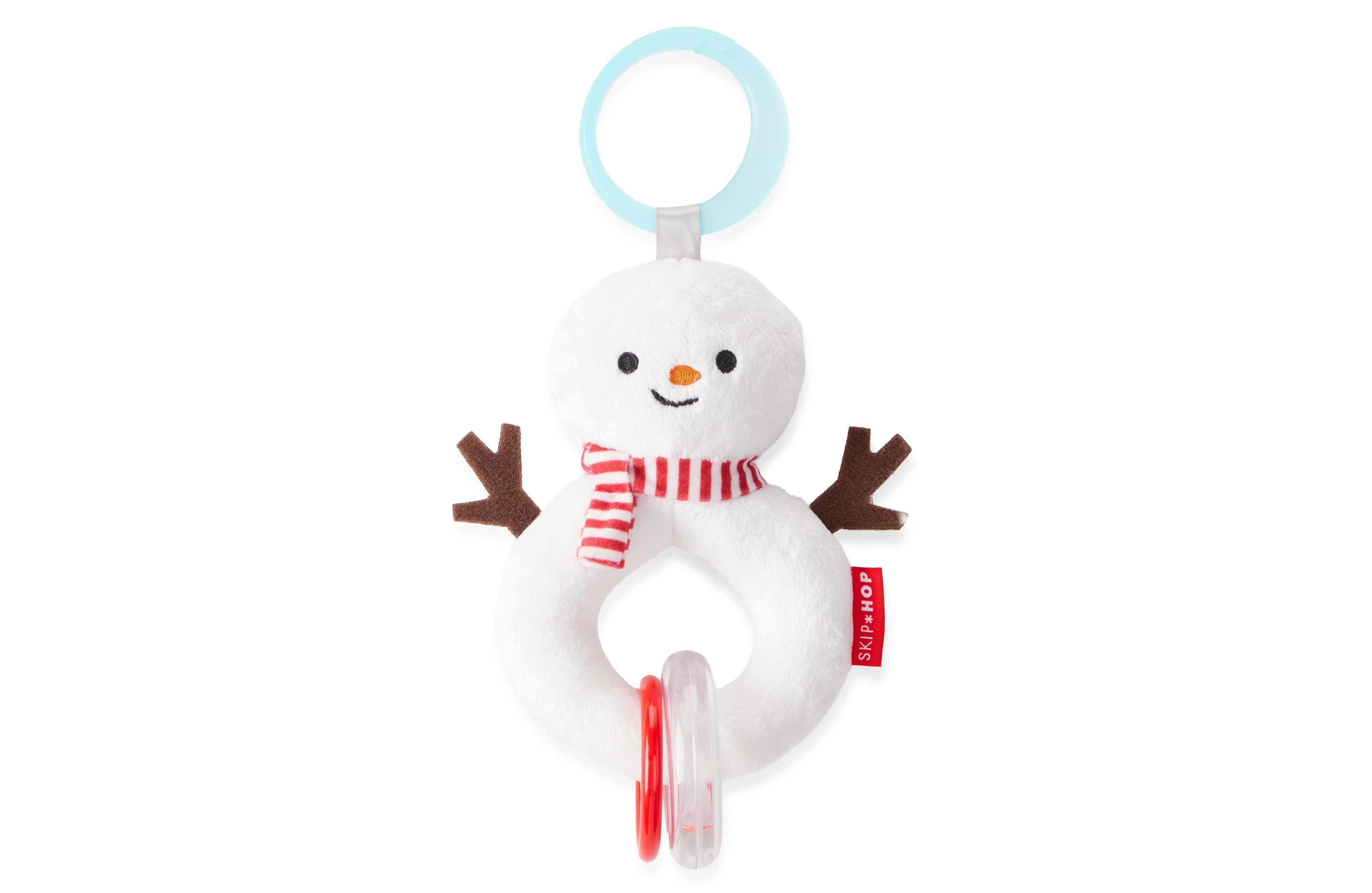 Skip Hop Baby Snowman Rattle with Rattle Rings and Squeaker