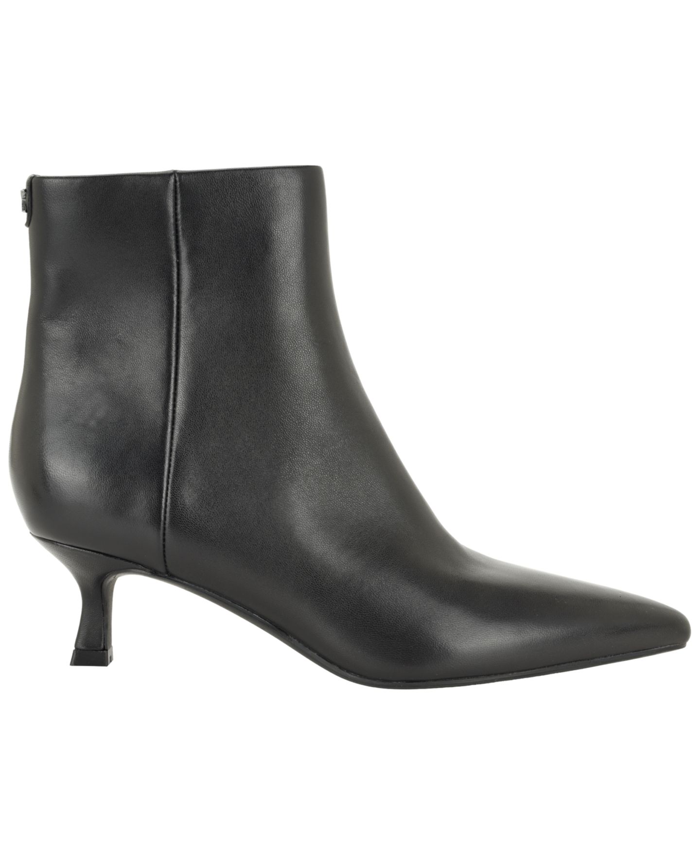 Женские ботинки Calvin Klein Austina Pointed Toe Kitten Heel Booties, цвет: Чёрный кожаный — фото 2