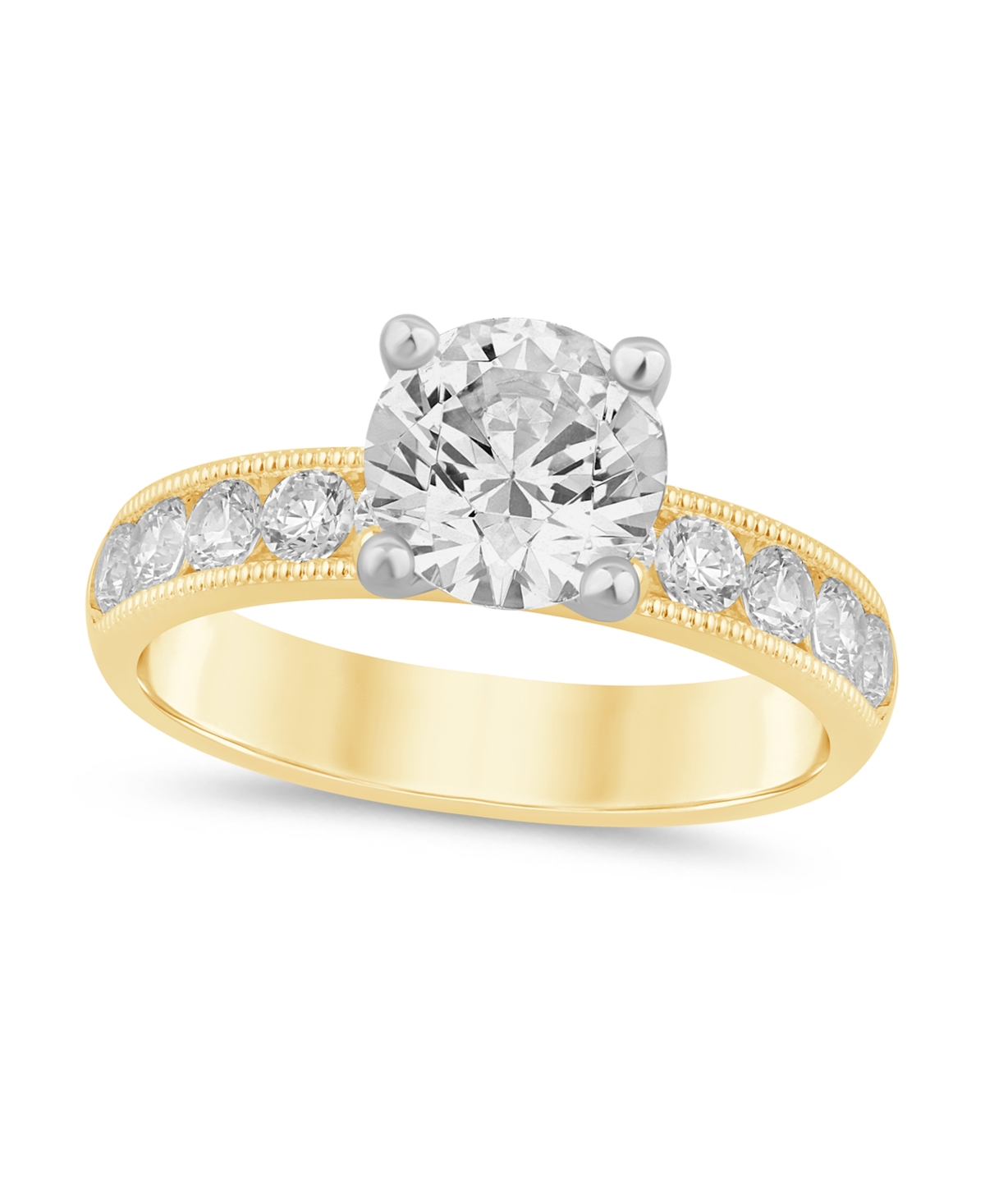 Macy's Certified Lab-Grown Diamond Solitaire Ring (2-3/4 ct. t.w.) in 14k Yellow and White Gold - 14k Yellow Gold
