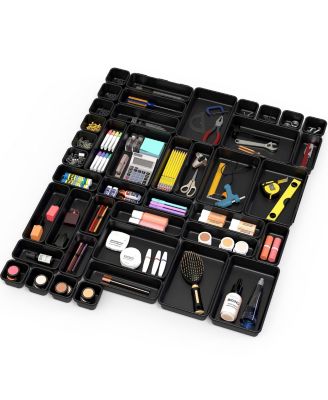 Interlocking Desk Drawer Organizer 42 Pack Customizable Space Saving Multipurpose