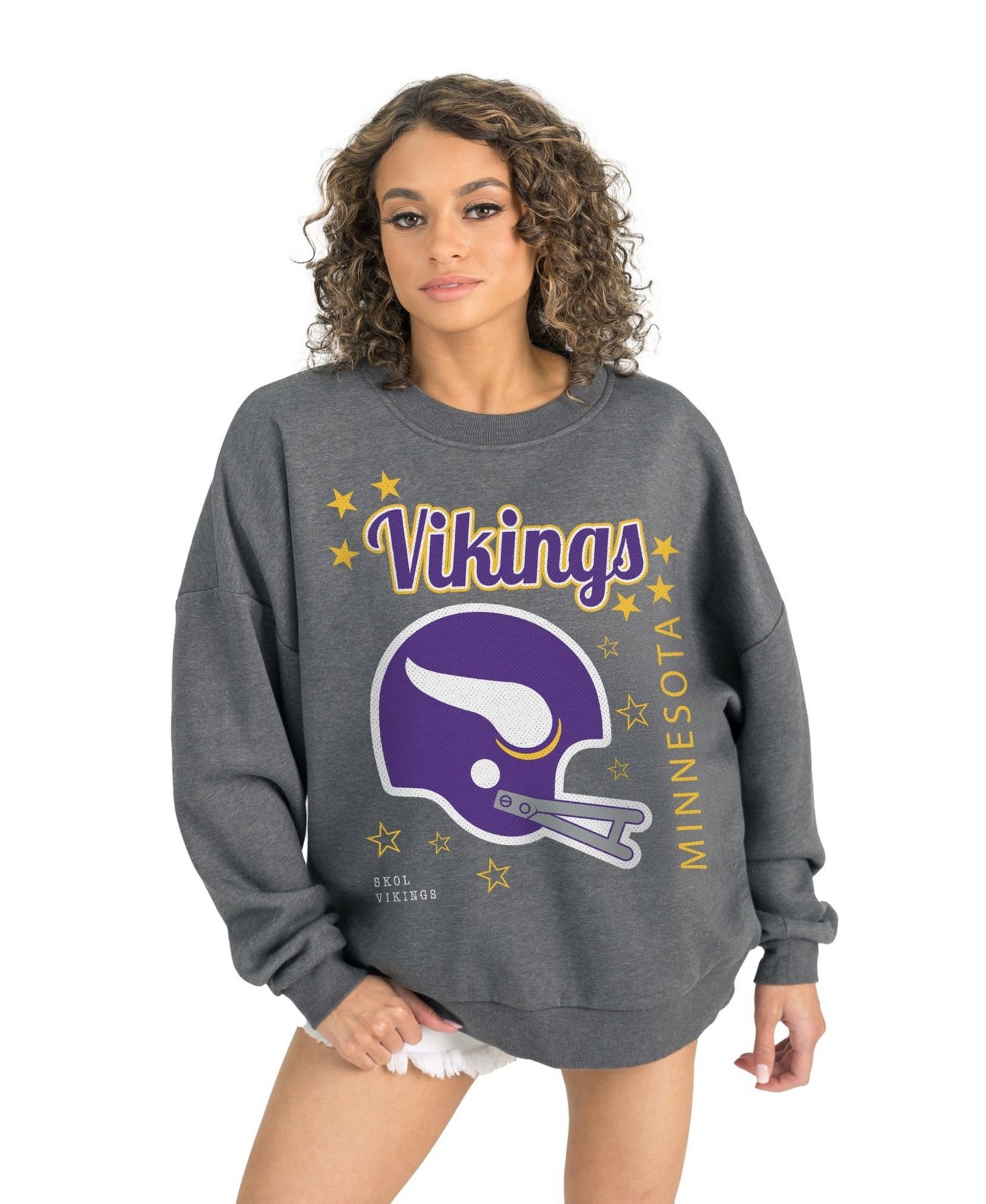 Женская толстовка Gameday Couture Gray Minnesota Vikings Ready to Rumble Premium Fleece Pullover — фото 3