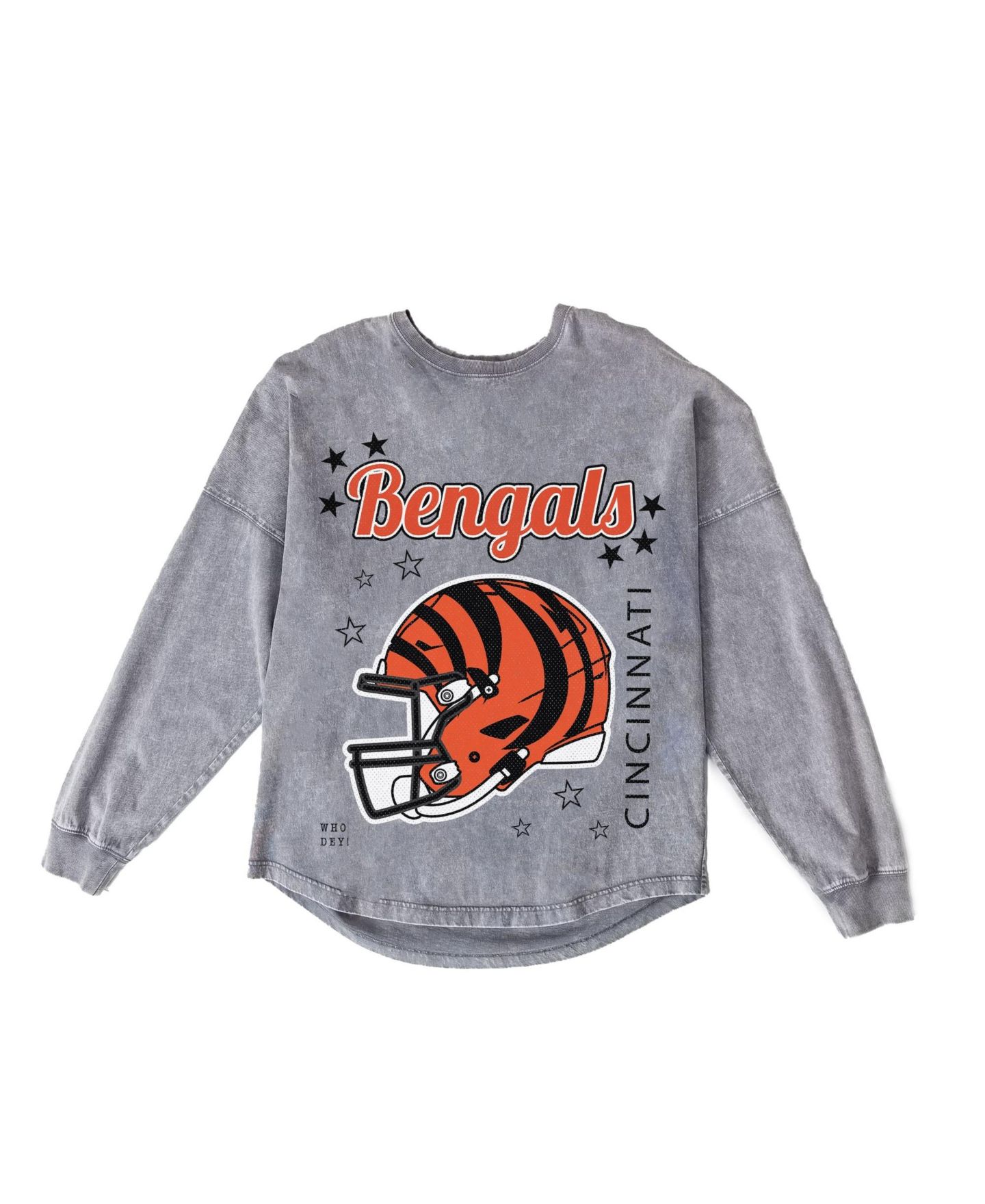 Женская футболка Gameday Couture Gray Cincinnati Bengals Starbound Oversized Snow Wash Long-Sleeve — фото 5